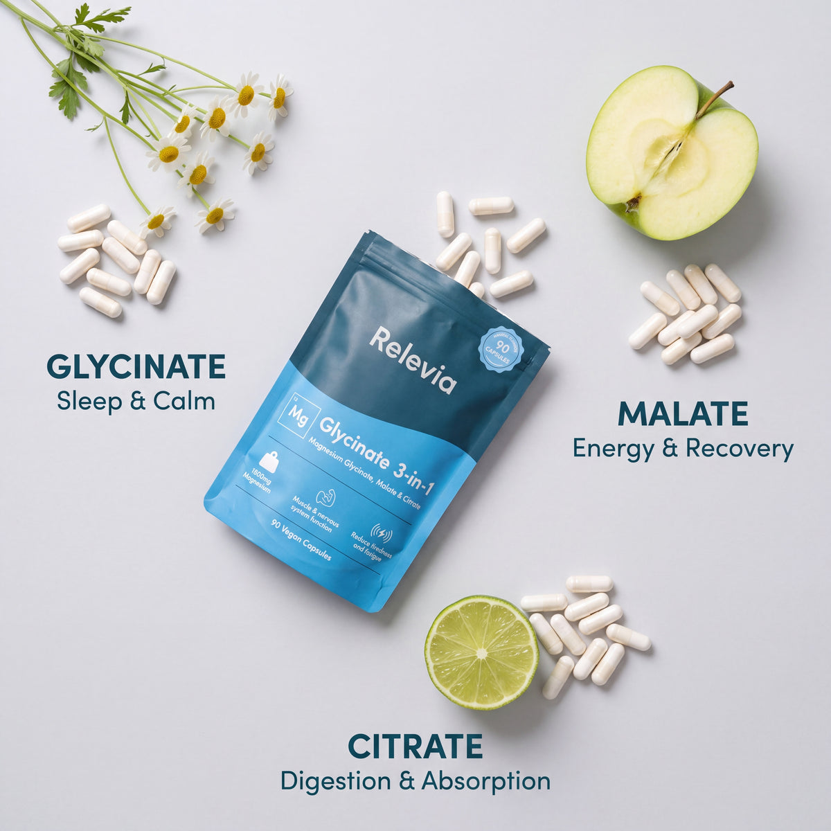 Relevia Magnesium Glycinate 3 In 1