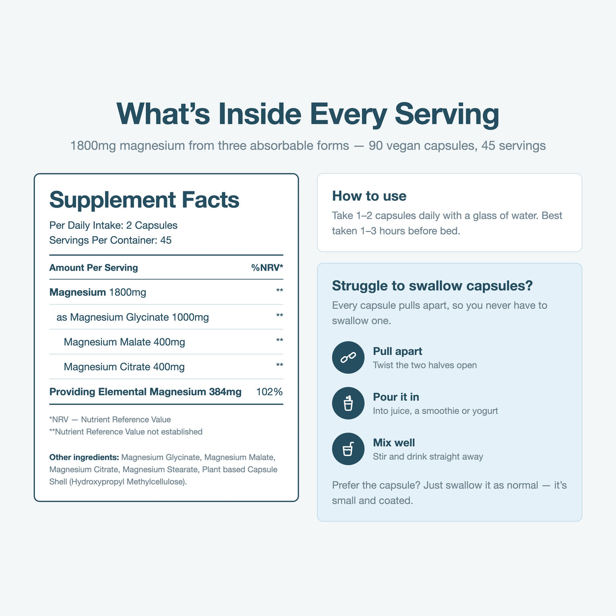 Relevia Magnesium Glycinate 3 In 1